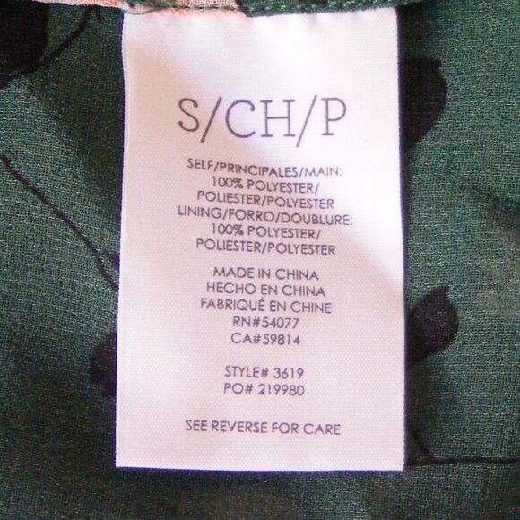 CABI Top, S, Green, Sleeveless, Sheer, Shadow Blue, Daisy Vine, 1 pc, Style 3619 - Picture 11 of 12